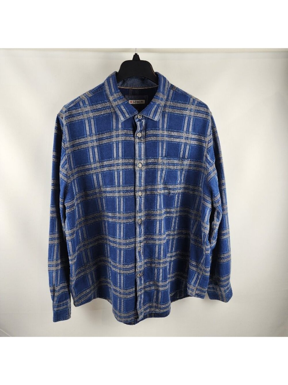 32 BAR BLUES Shirt Mens XXL Multicolor Plaid Long Sleeve Button Up